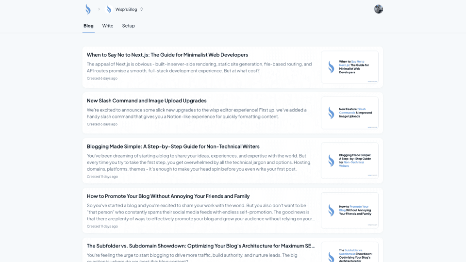 Wisp Publishing App