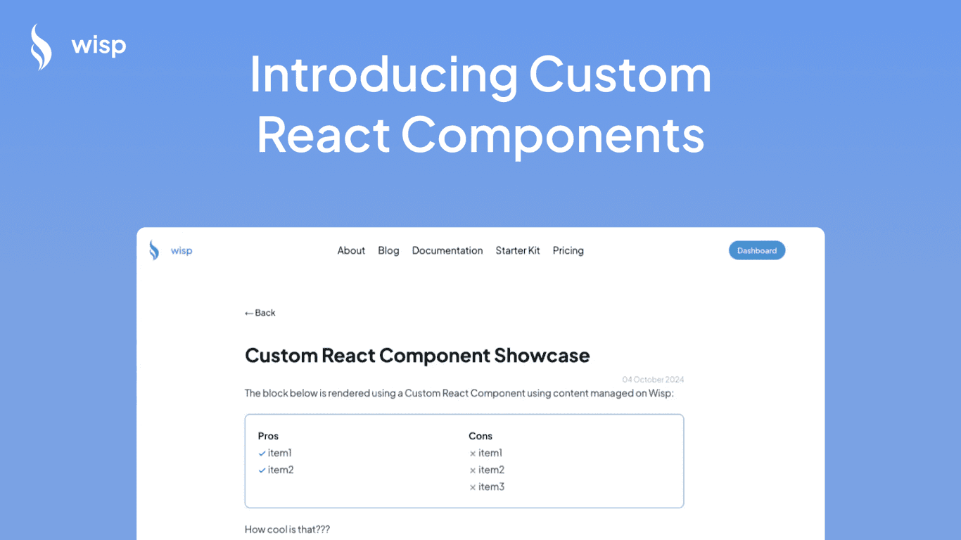 Custom React Components in action