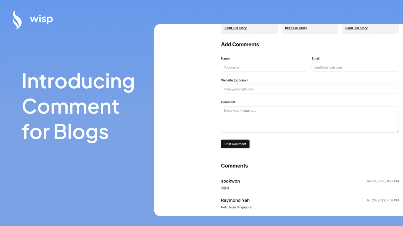 Interactive comments section