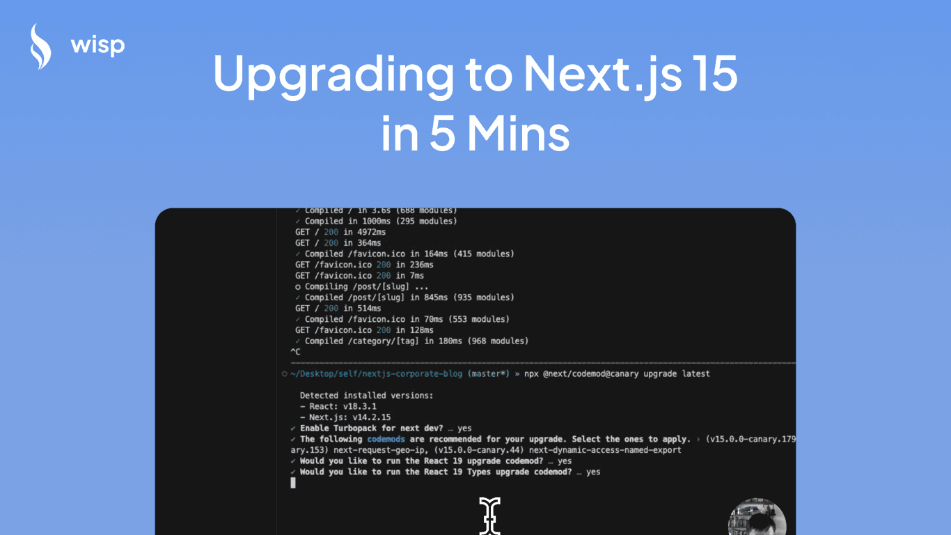 Upgrading to Next.js 15 in 5 Mins using Codemod